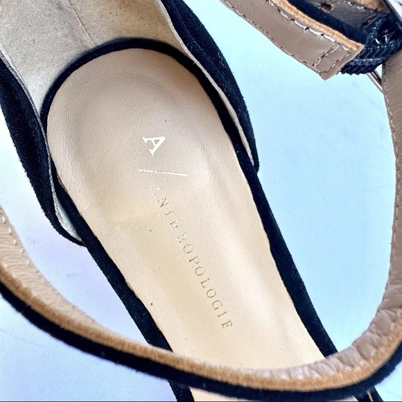 Anthropologie Black Velvet Embroidered Bow Kitten Heels Pumps Coquette Sz 9 - Picture 4 of 8